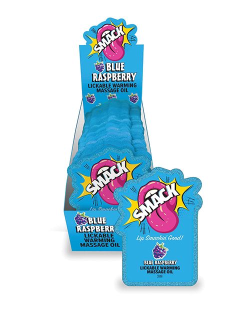 Smack Lickable Warming Massage Oil - Blue Raspberry 3 ml pouch - UNIDAD