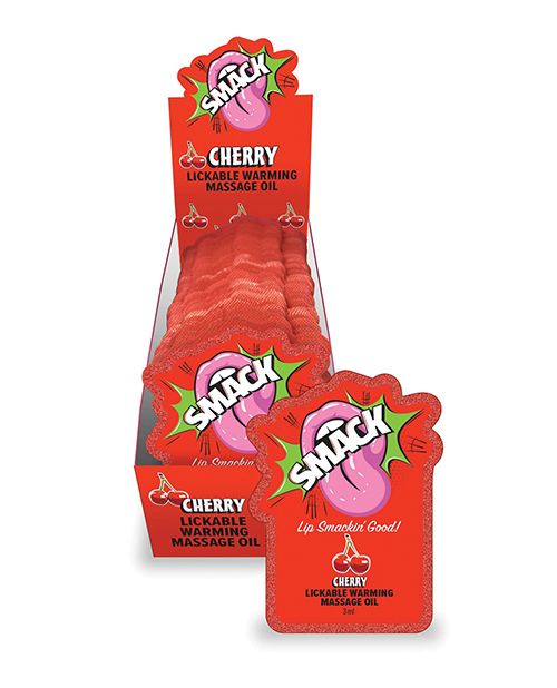 [685634112512] Smack Lickable Warming Massage Oil - Cherry 3 ml pouch - UNIDAD