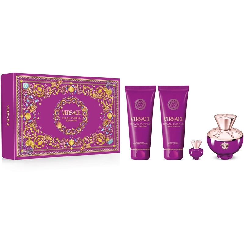 [8011003906895] VERSACE DYLAN PURPLE SET 4p 3.4OZ EDP