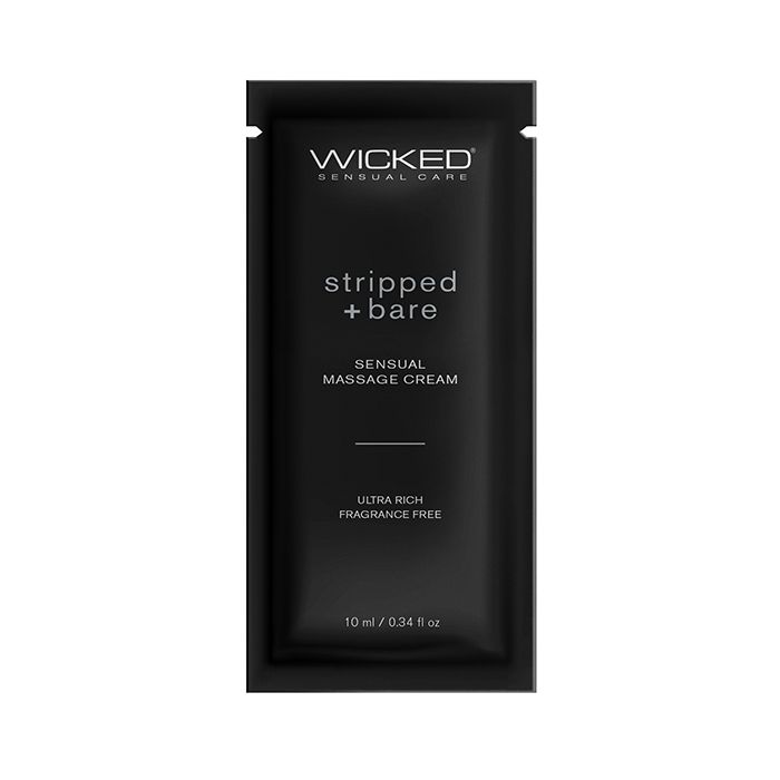 [713079909401] Wicked Sensual Care Stripped & Bare Unscented Massage Cream  - .34 oz