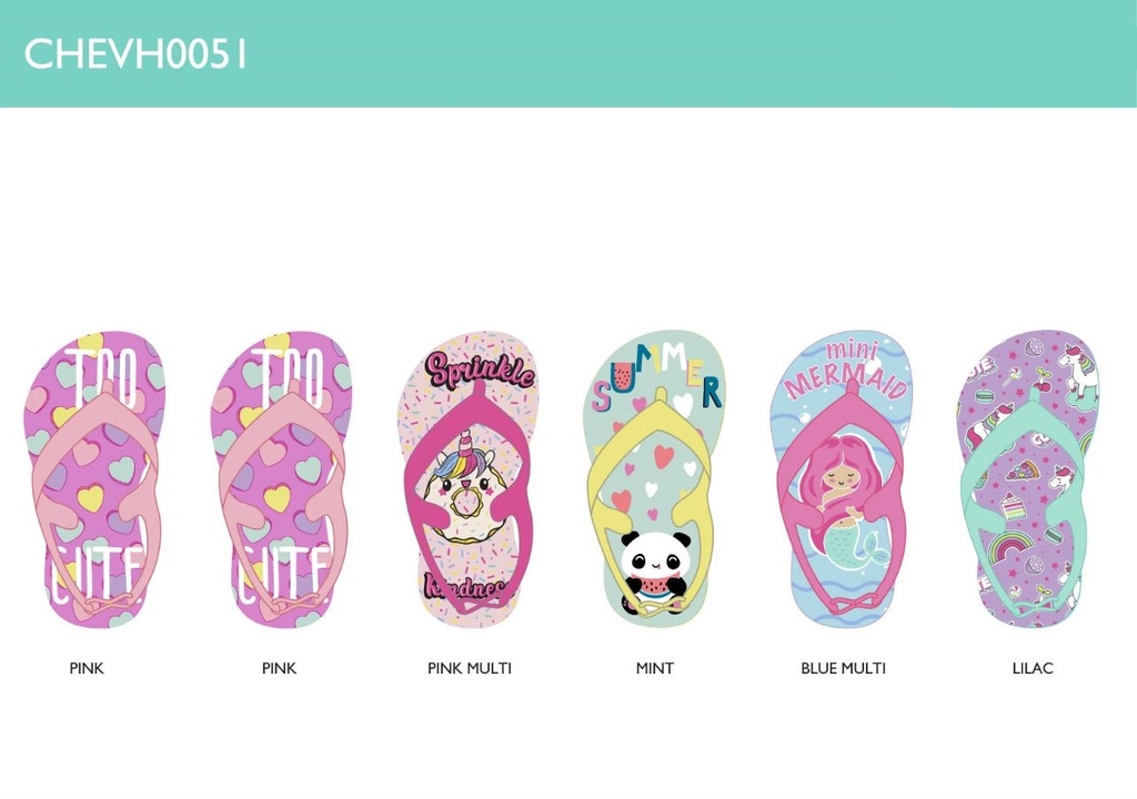 [194587821865] Sandalias Niña Flip Flops Print (Mint, 5/6)