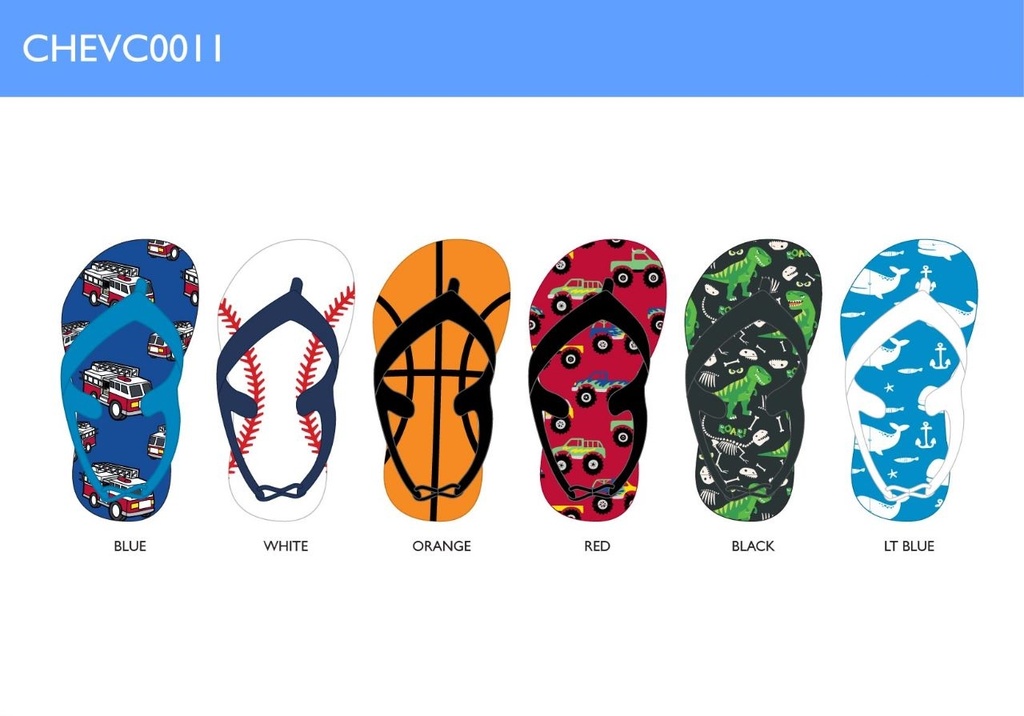 [194587602334] Sandalias Nino Flip Flops Print (White, 5/6)