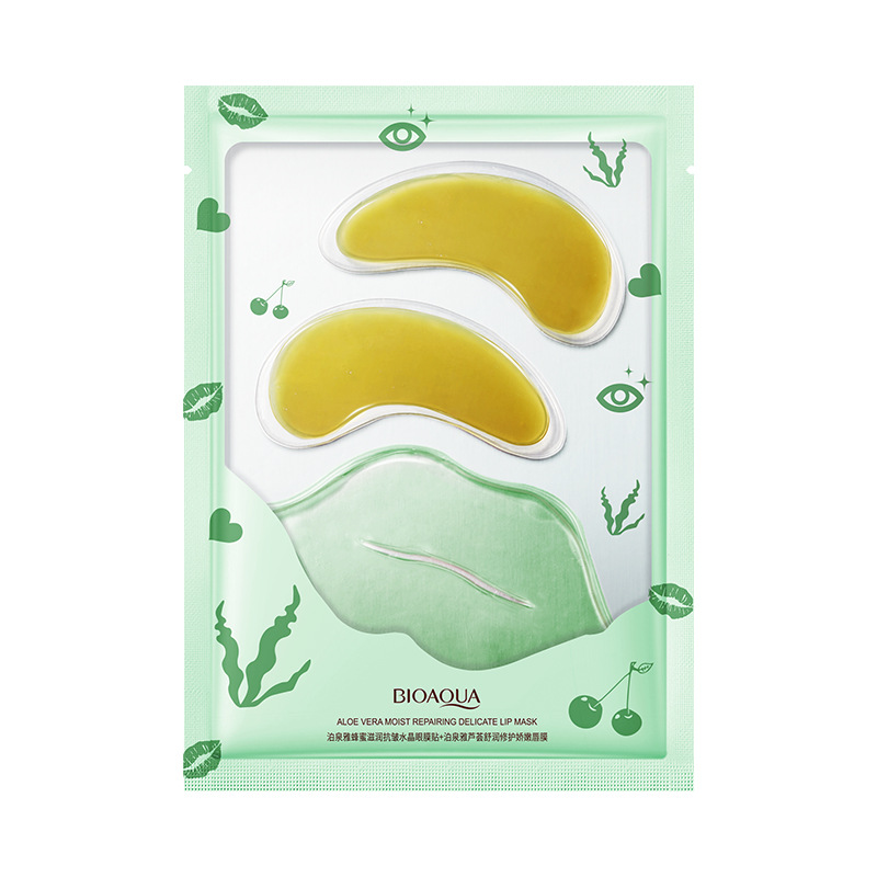 set de mascarillas de hidrogel de la marca BIOAQUA, diseñado específicamente para el cuidado de las zonas más delicadas del rostro: ojos y labios.