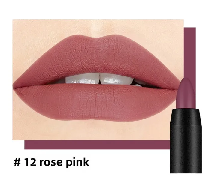 [40850168] Lápiz labial mate. (#12 ROSE PINK)