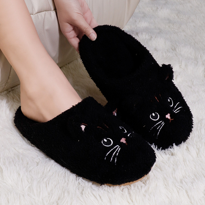 Pantuflas algodon color negro