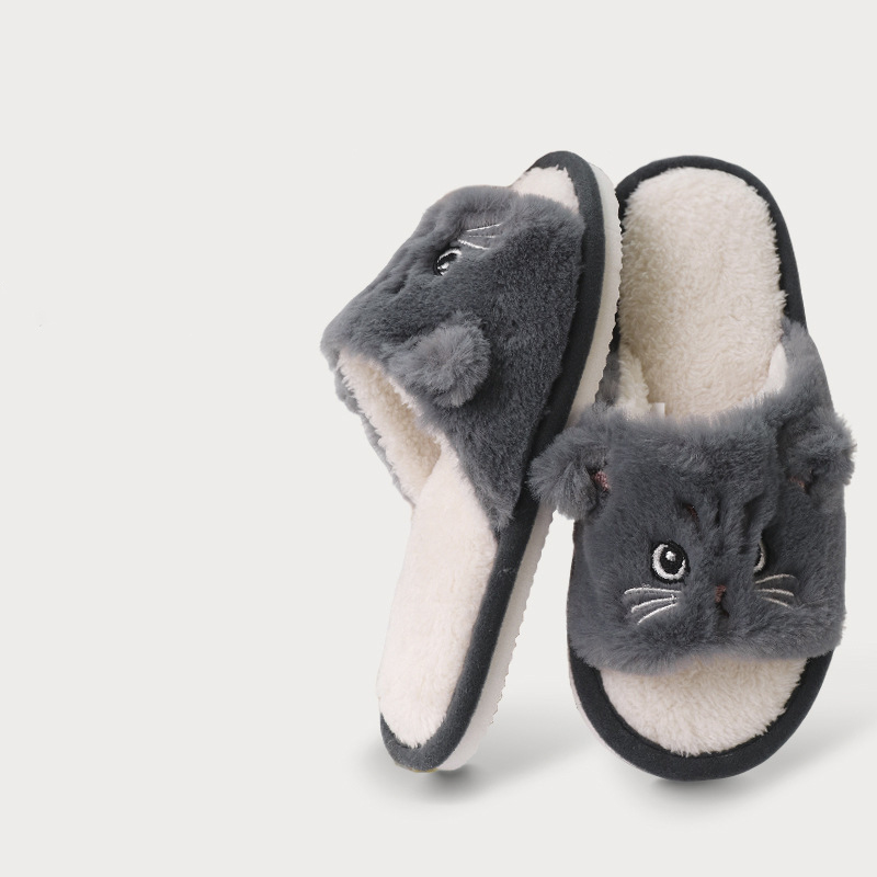 Pantuflas algodon color gris