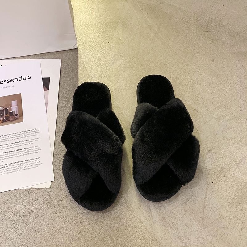 Pantuflas algodon color negro