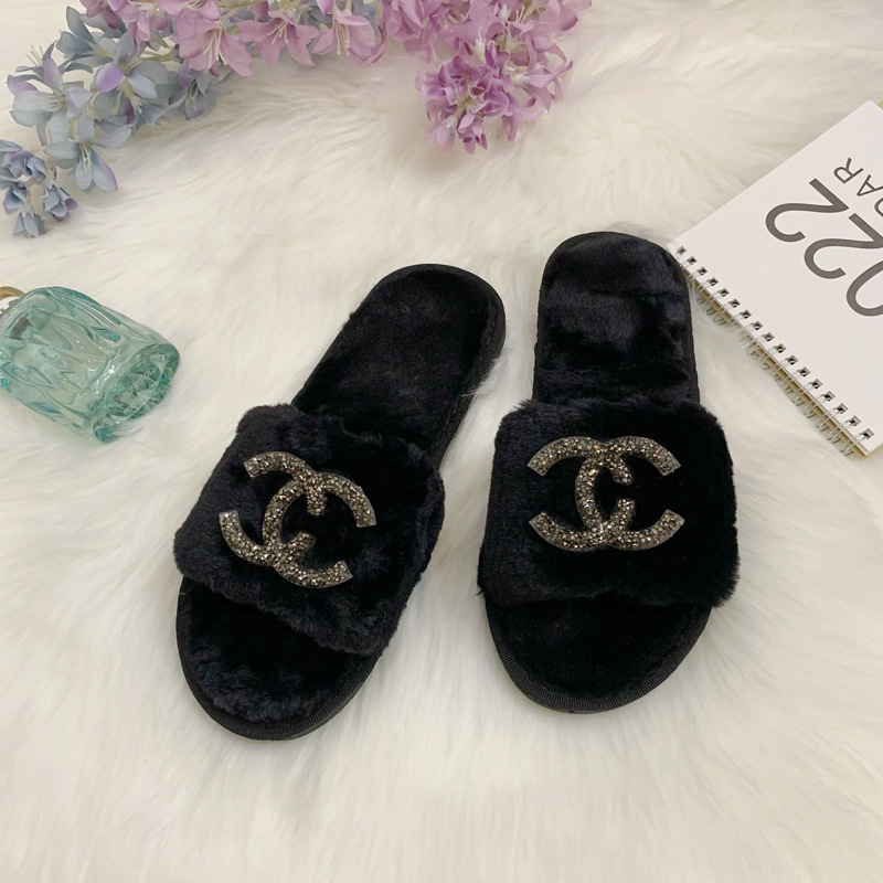 Pantuflas algodon color negro