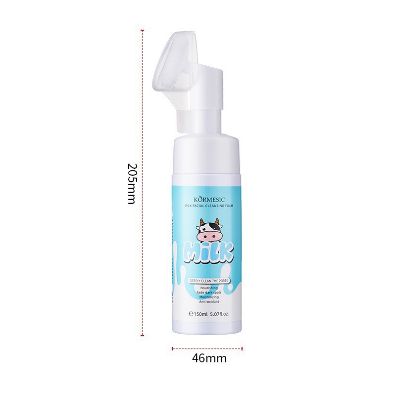 espuma limpiadora facial de leche con cepillo de silicona