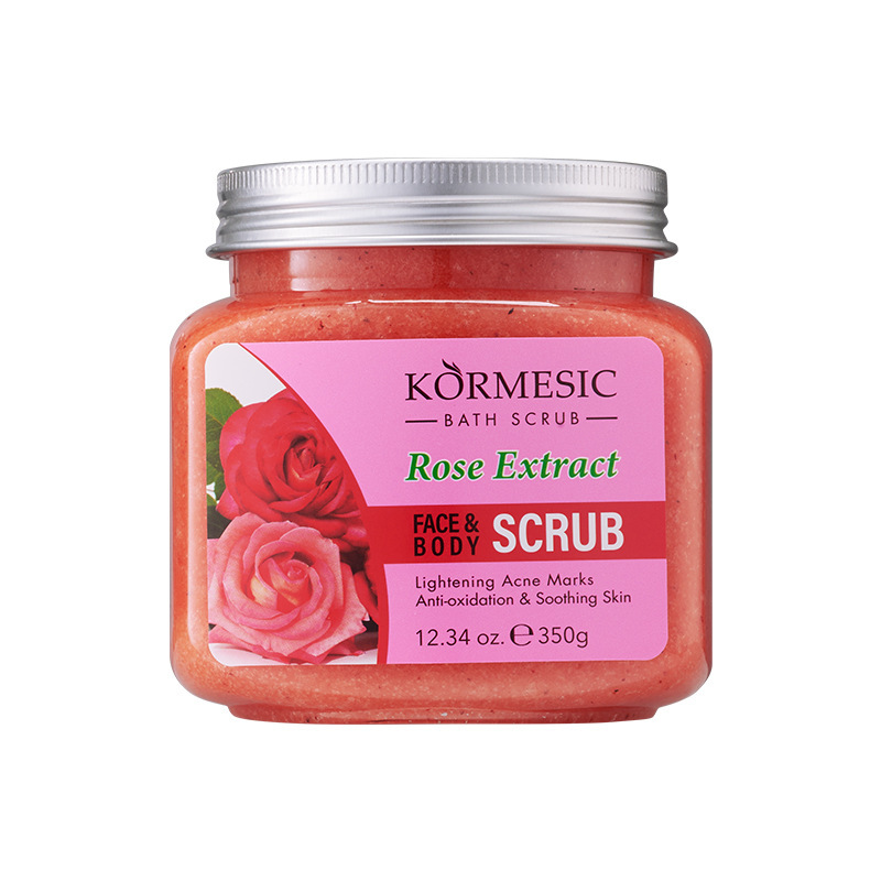exfoliante de extracto de rosas para rostro y cuerpo