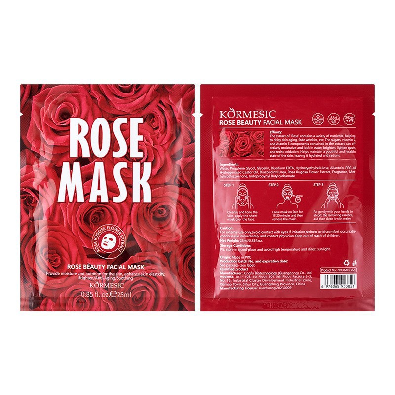 mascarilla facial iluminadora y calmante de rosas