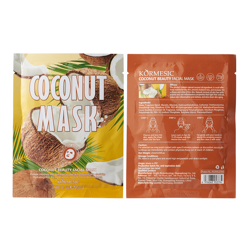 mascarilla facial nutritiva y protectora de coco
