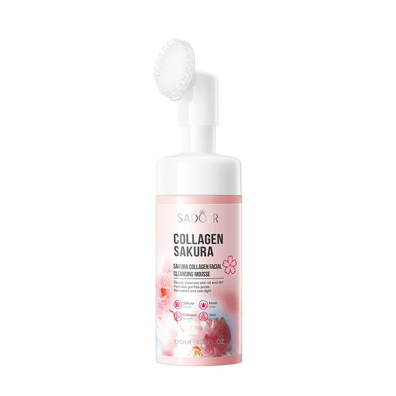 [6942349782961] espuma limpiadora facial con cepillo de colágeno y cerezo/sakura