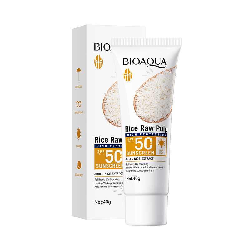 protector solar facial aclarador con extracto de pulpa de arroz
