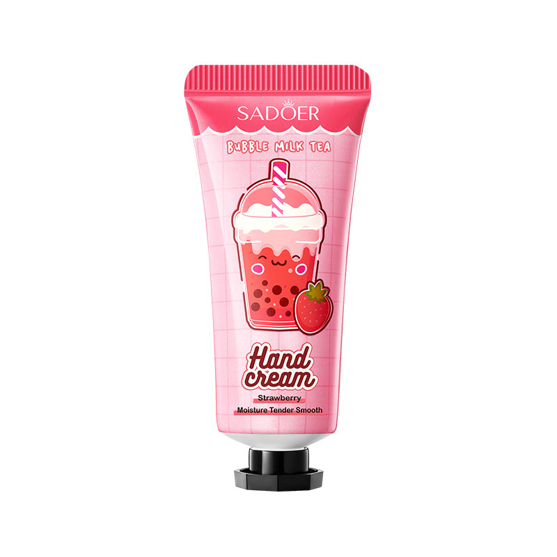 [6942349749483] crema de manos hidratante con aroma a té de boba de fresa