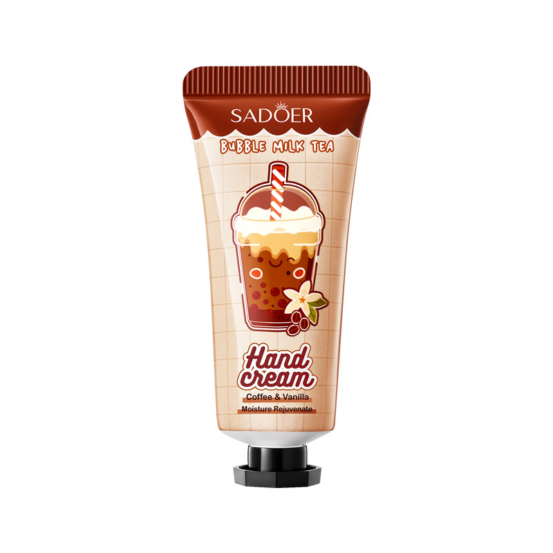 [6942349749513] crema de manos rejuvenecedora e hidratante con aroma a té de boba de café y vainilla